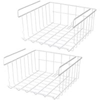 Cestas Colgantes- Cesta de Almacenamiento Debajo del Estante Blanco Organizador de Cesta Colgante de Cocina para Cocina…